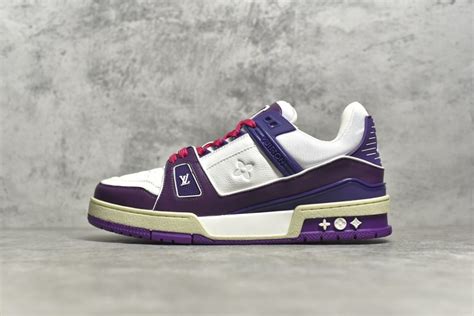 lv trainer purple low|purple louis vuitton trainer.